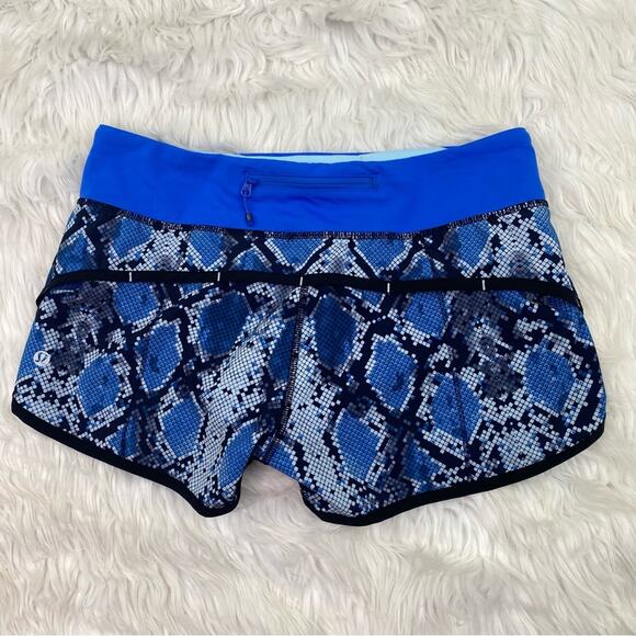 Lululemon Speed Short Mini Ziggy Snake Caspian Blue Pipe Dream Size 6 - Picture 9 of 10